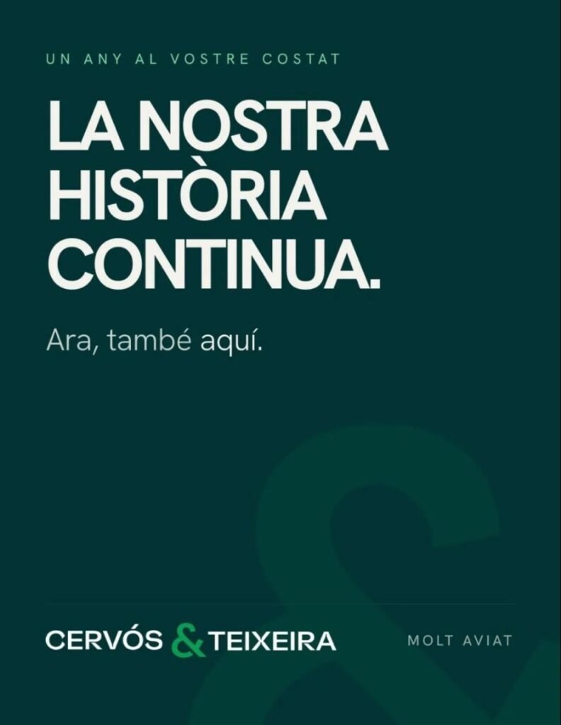  La Borda Xixerella felicita Cervós & Teixeira Advocats pel seu 1r Aniversari Des de La Borda Xixerella volem felicitar de tot cor l’equip de Cervós & Teixeira Advocats per aquest primer aniversari, una fita que reflecteix un any de treball, esforç i compromís al servei de les persones i les empreses d’Andorra. En un món on la confiança és essencial, Cervós & Teixeira ha demostrat que el rigor professional, la transparència i l’atenció personalitzada són molt més que paraules. Són valors que es perceben en cada cas, en cada client i en cada decisió. La seva manera d’entendre l’advocacia, basada en la proximitat, la responsabilitat i l’excel·lència, els ha convertit en un referent per a aquells que busquen un assessorament jurídic de qualitat. Durant aquest primer any de trajectòria, han construït relacions sòlides basades en la confiança, oferint solucions adaptades a cada situació i mantenint sempre com a prioritat les persones. Una filosofia que compartim profundament, perquè tant a la nostra taula com al seu despatx, l’excel·lència neix de la passió per fer les coses ben fetes. Felicitats per aquest gran primer any i per tot el que heu aconseguit. Estem convençuts que aquest és només l’inici d’una llarga trajectòria plena d’èxits, creixement i nous projectes. Per molts anys més treballant amb dedicació, professionalitat i confiança. Amb tota la nostra admiració, L’equip de La Borda Xixerella #BordaXixerella #CervosTeixeira #AdvocatsAndorra #Andorra #Excel·lència #Professionalitat #Confiança #Aniversari #EmpresesAndorra #EscaldesEngordanyAl nostre despatx d'Advocats. La confiança neix del rigor professional. Els valors que guien la nostra pràctica del dret orienten cada actuació professional. Oferim assessorament jurídic personalitzat, abordant cada cas amb dedicació, coherència i transparència. El rigor, la responsabilitat i la professionalitat constitueixen els pilars fonamentals que garanteixen un servei legal clar, fiable i de qualitat. 🎉 1r Aniversari de Cervós & Teixeira Advocats 🎉 Avui celebrem el primer any d’un projecte que va néixer amb una idea molt clara: oferir un assessorament jurídic basat en el rigor, la professionalitat, la transparència i la confiança. Des del primer dia, Cervós & Teixeira ha treballat amb un compromís ferm cap a cada client, demostrant que l’excel·lència jurídica i l’atenció personalitzada poden anar plegats. [cervosteixeira.com] Durant aquest primer any de trajectòria com a despatx independent, han posat al centre allò que realment importa: les persones. Perquè, tal com defineixen a la seva filosofia,“cada cas és important, cada client també”, una manera d’entendre l’advocacia que ens ha permès construir relacions basades en la confiança i els resultats. [cervosteixeira.com] Amb una clara vocació internacional i l’experiència acumulada en alguns dels principals despatxos del Principat d’Andorra, l’equip de Cervós & Teixeira ofereix un servei integral, honest i rigorós, adaptat a les necessitats de cada client i de cada situació. [cervosteixeira.com] 👏 Així que ens donem moltes felicitats per aquest primer aniversari i per aquest gran inici professional. Volem que aquest sigui només el primer capítol d’una llarga trajectòria plena d’èxits, creixement i confiança compartida amb els vostres clients. 🥂 Per molts anys més defensant els drets i els interessos de les persones i empreses d’Andorra amb la mateixa passió, dedicació i excel·lència. #CervosTeixeira #AdvocatsAndorra #DretAndorra #AniversariProfessional #Excel·lènciaJurídica #Confiança #Andorra #AssessoriaJurídica #DespatxAdvocats #EscaldesEngordany
