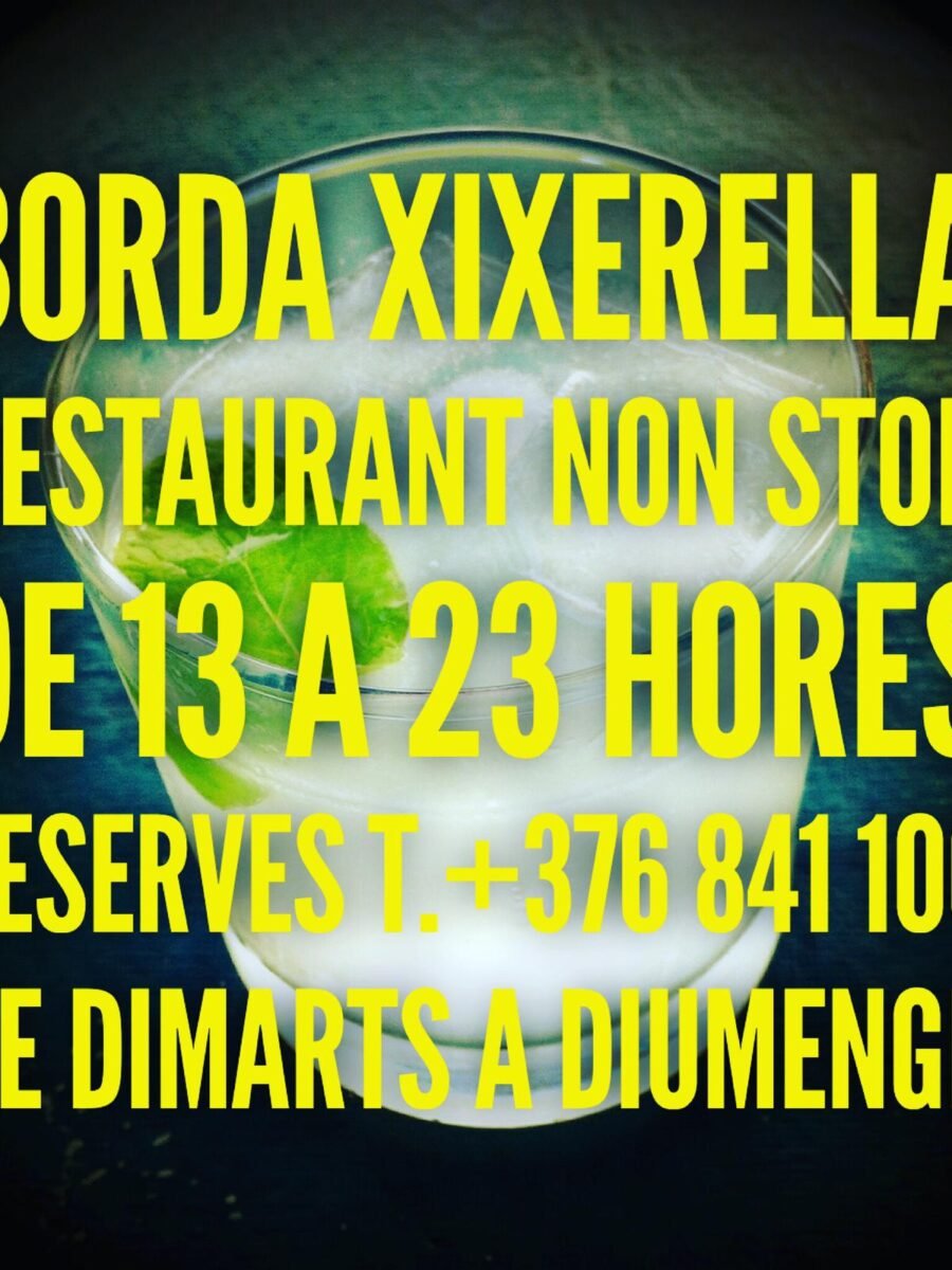 BORDA XIXERELLA RESTAURANT Nova terrassa Lounge Gin tònics , cocktails , mojitos, etc