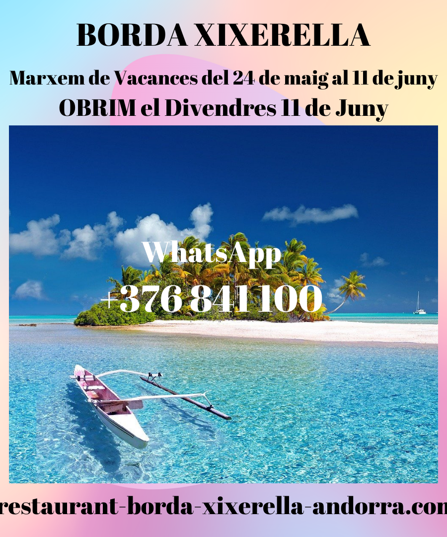 Vacances del dilluns 24 de maig al dijous 10 de juny – Obrim el divendres 11 de juny.