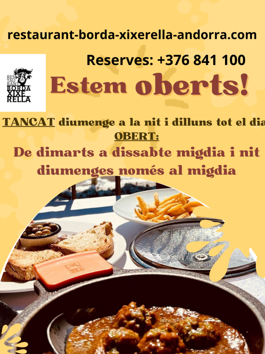 OBERT: De dimarts a dissabte migdia i nit – Diumenges obert només al migdia.