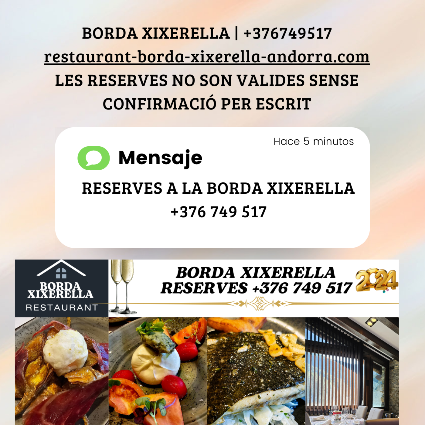 Reserves per Telèfon: +376749517