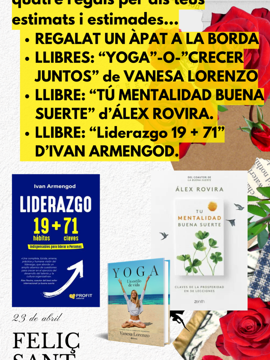 A la Borda Xixerella et felicitem  Sant Jordi i et volem aconsellar quatre regals per als teus estimats i estimades…