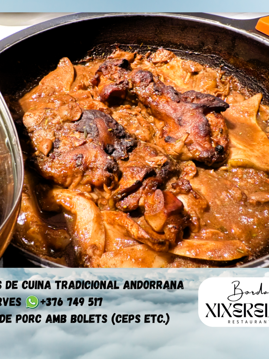 Cassola de peus de porc amb bolets, un plat típic que encarna la passió i el saber-fer del nostre estimat xef Paulo. 