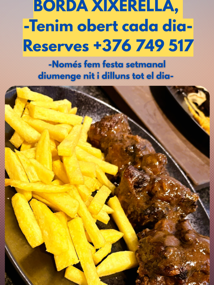 OBERT | ABIERTO | Borda Xixerella | Obert cada dia per oferir-te el millor de la cuina tradicional! 🍽️✨  