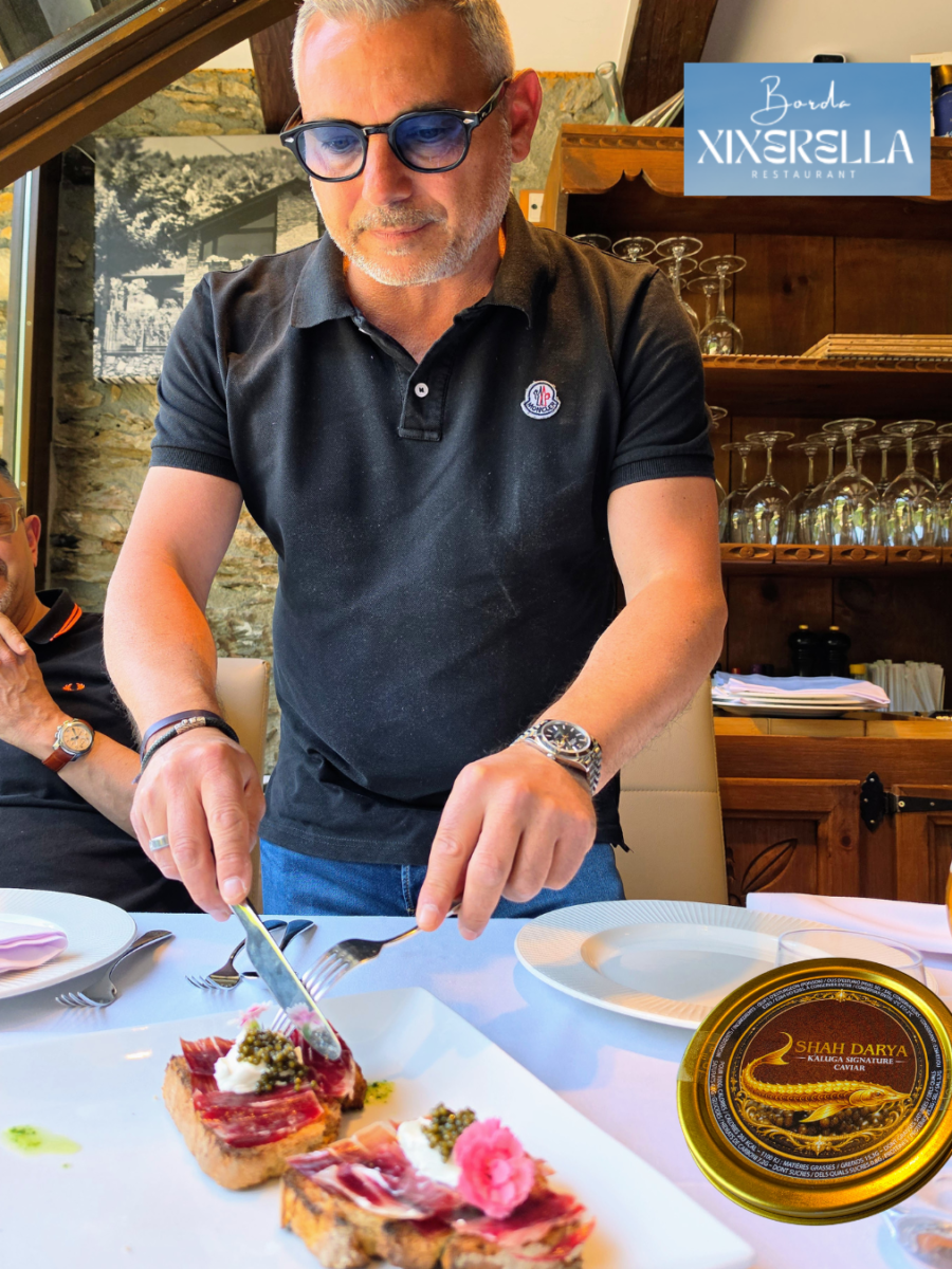Borda Xixerella, où nous avons dégusté des créations culinaires vraiment exceptionnelles. Le chef Paulo nous a préparé trois plats uniques, pour sublimer notre caviar Shah Daria :