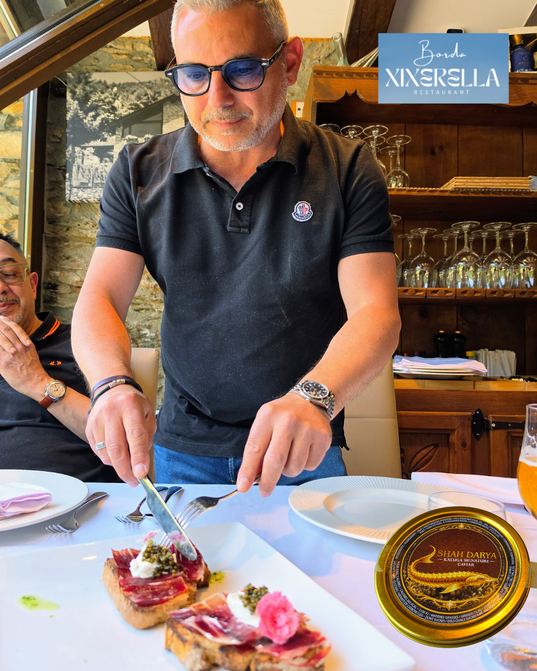Borda Xixerella, où nous avons dégusté des créations culinaires vraiment exceptionnelles. Le chef Paulo nous a préparé trois plats uniques, pour sublimer notre caviar Shah Daria :